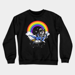 Space Astronaut Riding Shark Crewneck Sweatshirt